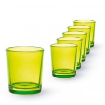 Lot de 6 Lumignons (h)6,5x(d)6cm vert pomme (Translucide extérieur)