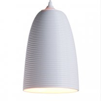 Suspension CHIARA en céramique strié blanc 24x17cm