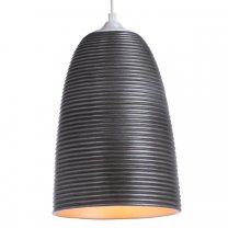 Suspension CHIARA en céramique strié gris 24x17cm