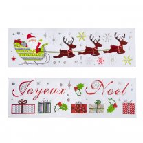 Lot de 2 planches de stickers Noël motifs variés 16x50cm