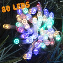 Guirlande lumineuse 80 Led longueur 8m avec jeux de lumière multicolore