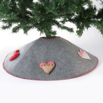 Jupe de sapin, couvre-pied gris et coeur cottage 85cm