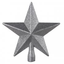 Cimier de sapin de noël étoile argent pailletée