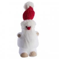 Figurine décorative petit père noël nez rouge et bonnet rouge H20cm