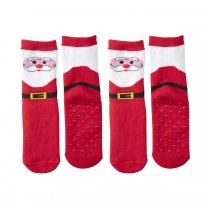 Lot de 2 paires de chaussettes Père Noël rouges antidérapantes taille unique Adulte